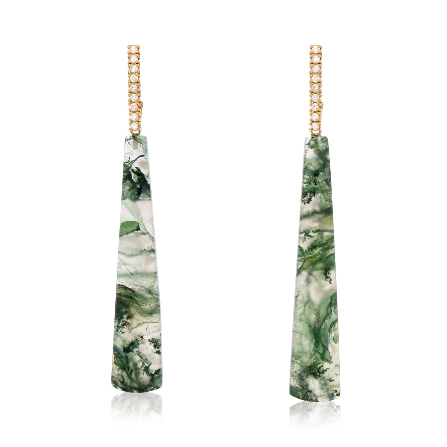 18K Indian Green Moss Agate Removable Add-On Drop