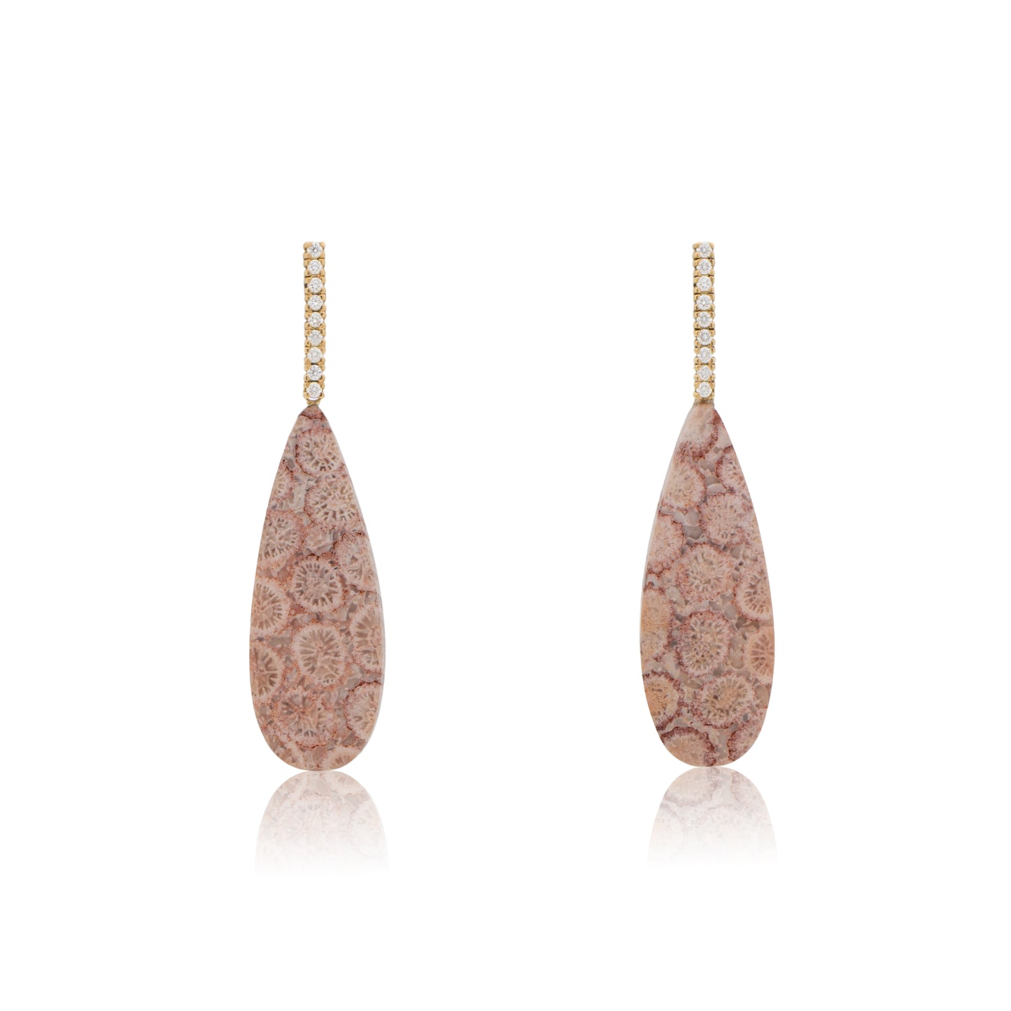 18K Indonesian Fossilized Coral, Removable Add-On Drop