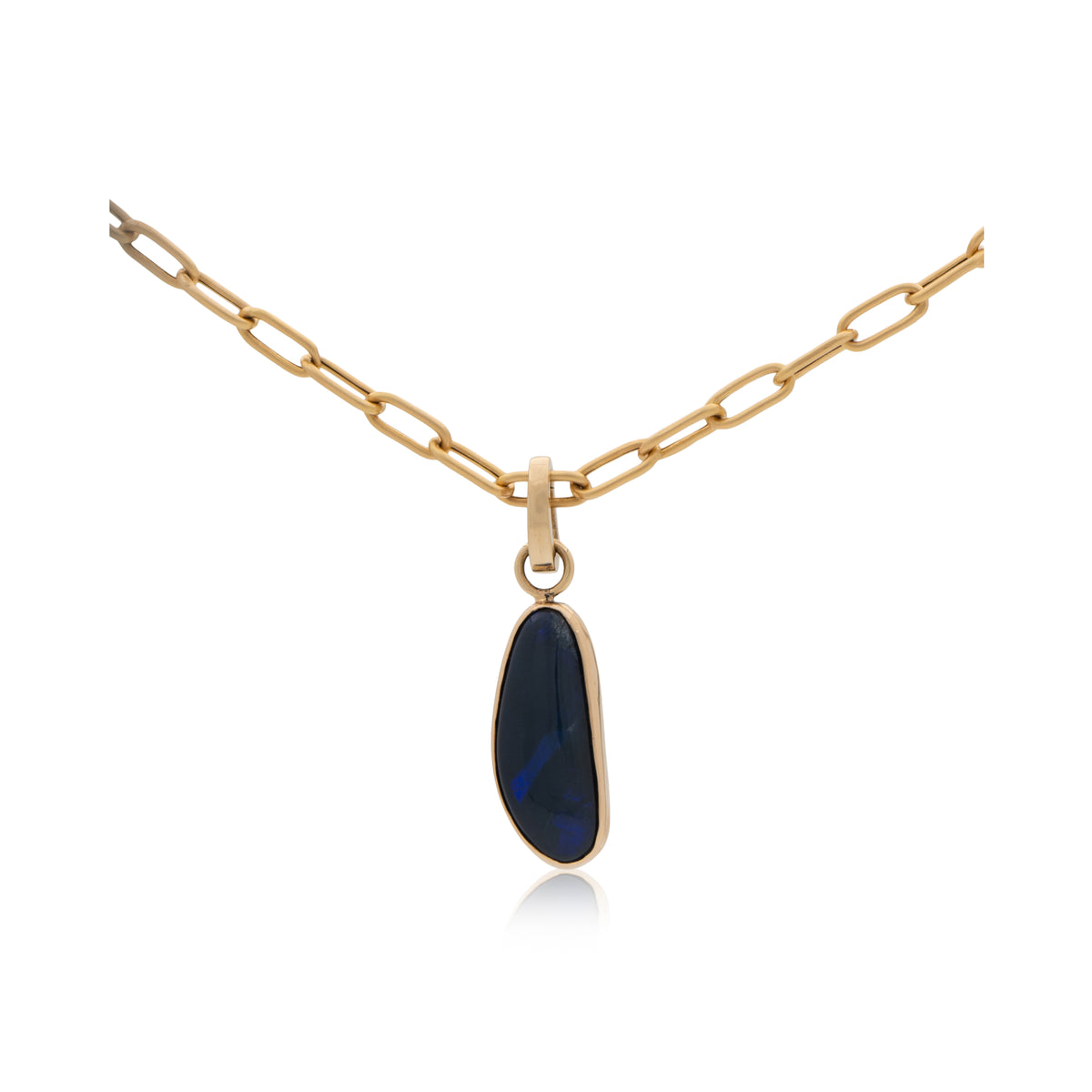 14K Australian Black Opal Pendant
