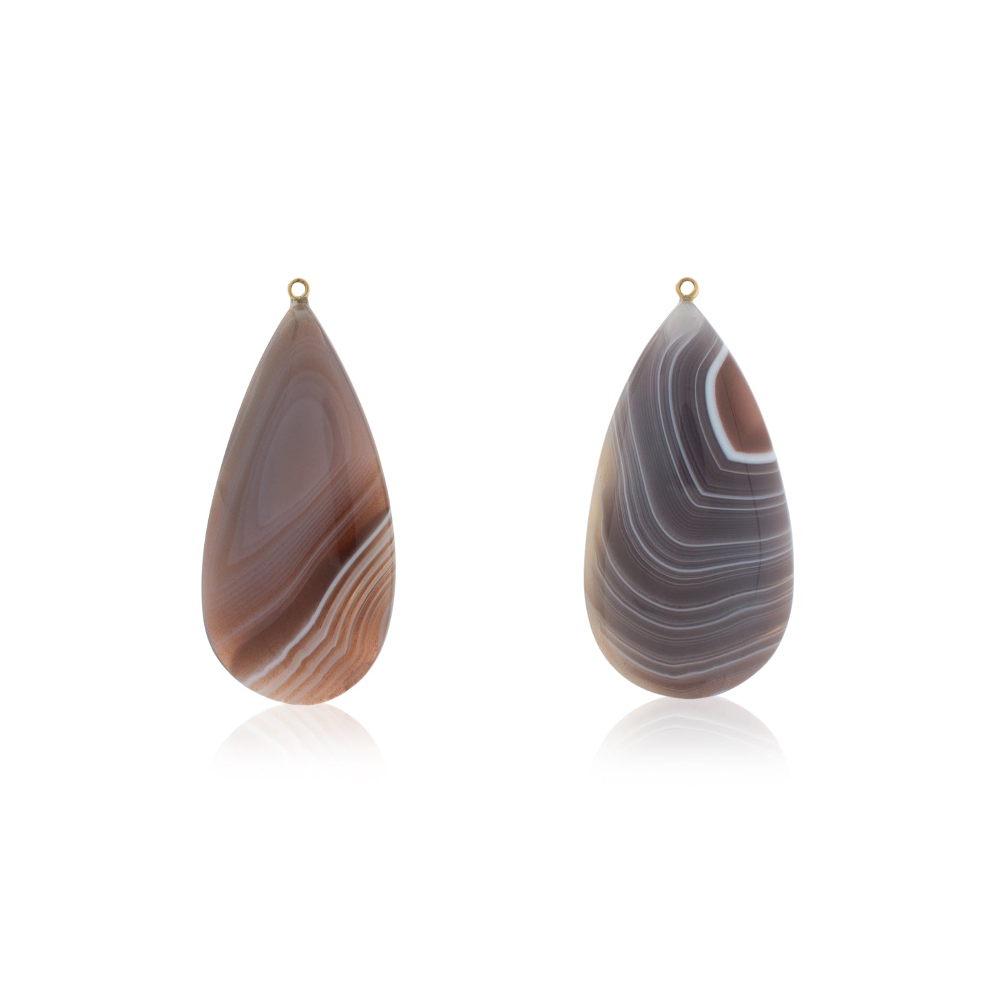 18K White Diamond Hook-and-Line Earrings with Botswana Agate, Removable Add-On Flatlock Drop
