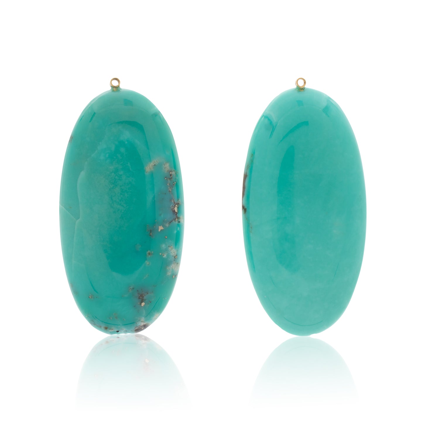18K White Diamond Hook-and-Line Earrings with Campitos Turquoise removable Add-On Flatlock Drop