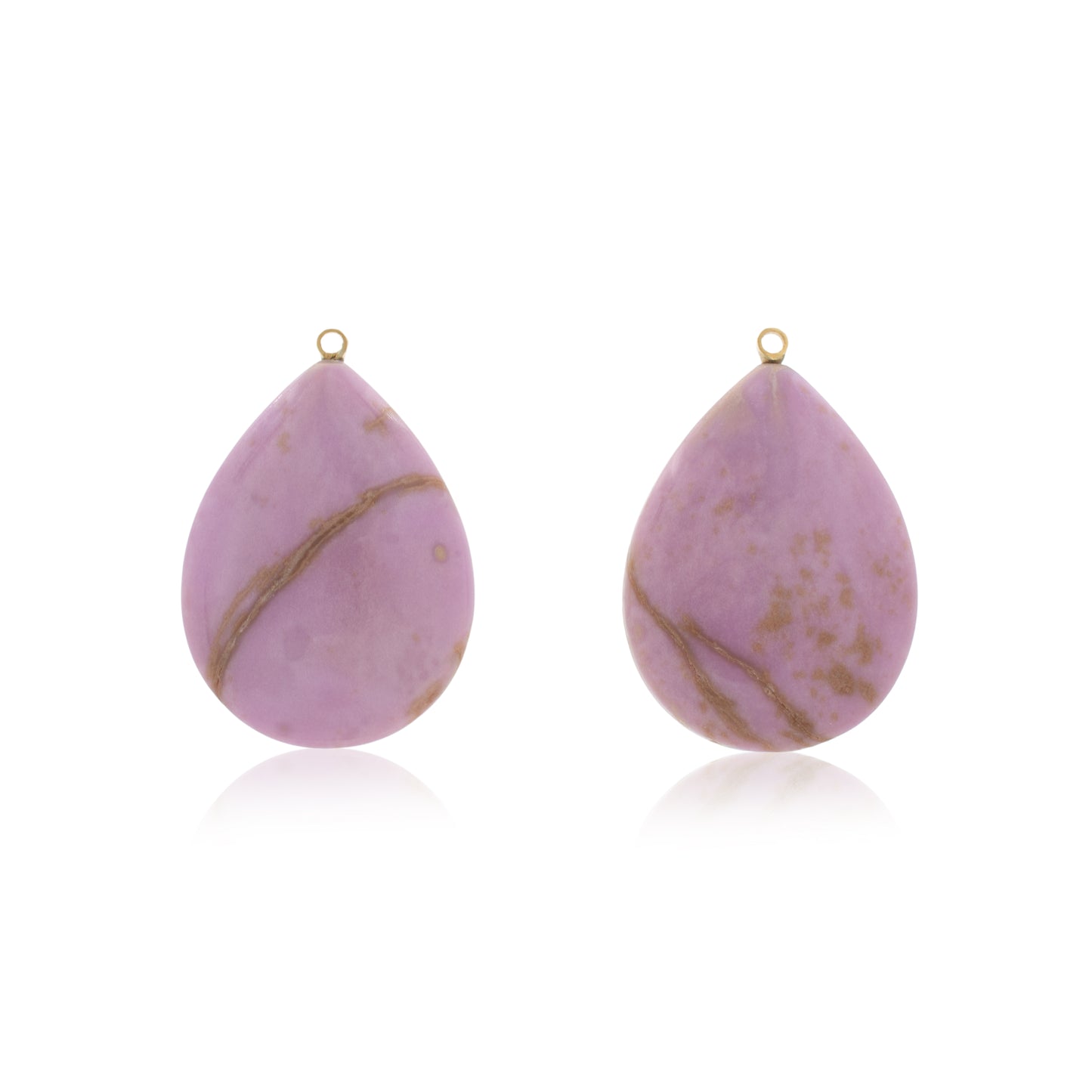 18K White Diamond Hook-and-Line Earrings with Chilean Phosphosiderite removable Add-On Flatlock Drop