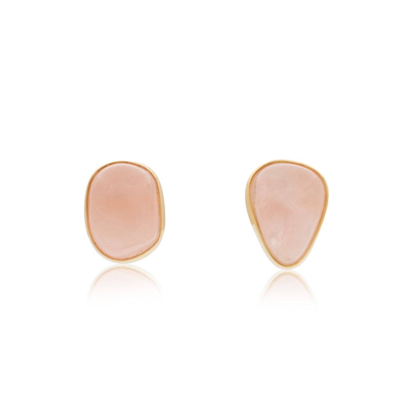 18K Rose Quartz SOLO Earrings with removable Brazilian Fire Opal and South Pacific Shell Drop