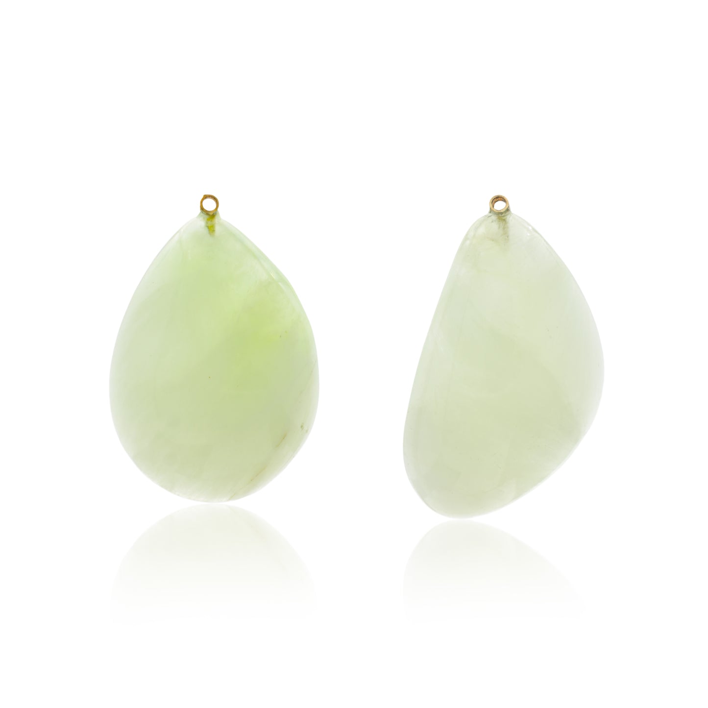 18K White Diamond Hook-and-Line Earrings with South African Prehnite removable Add-On Flatlock Drop