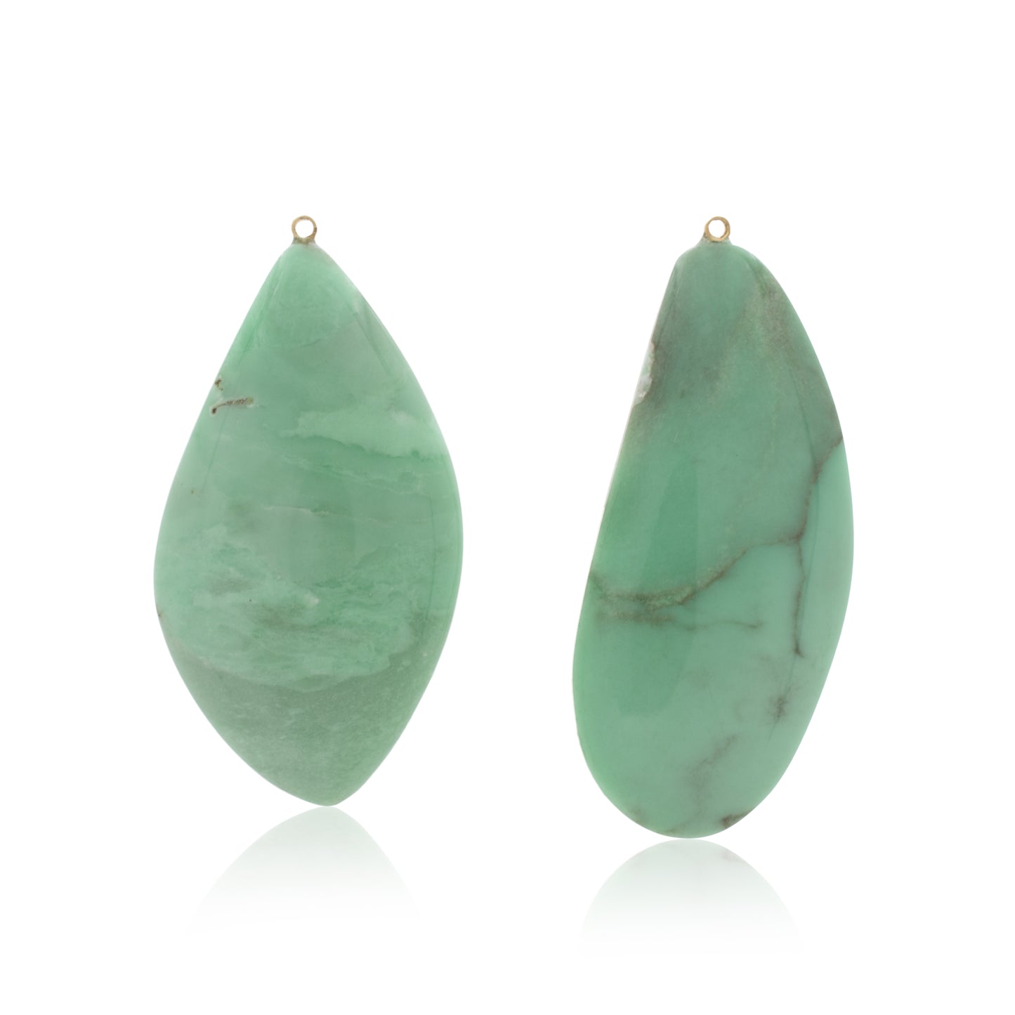 18K White Diamond Hook-and-Line Earrings with Utah Variscite removable Add-On Flatlock Drop
