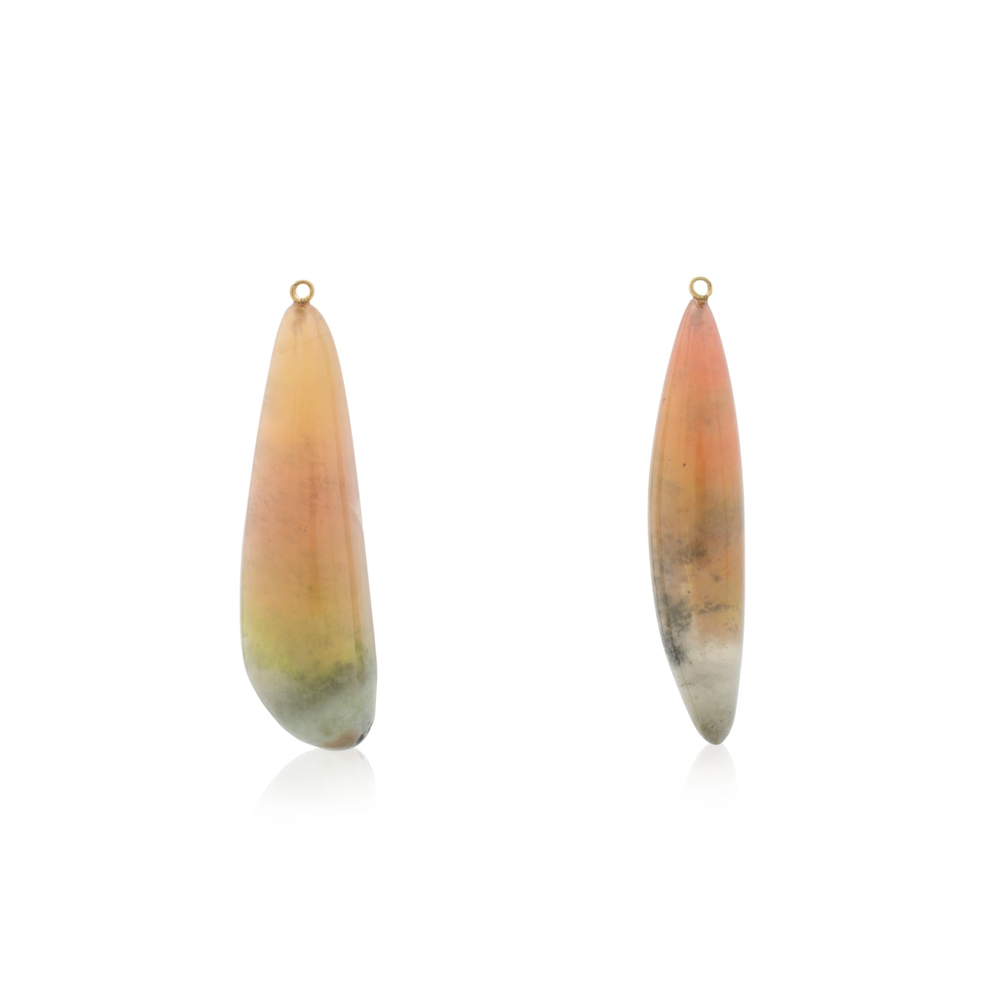 18K White Diamond Hook-and-Line Earrings with Hydrogrossular Garnet, Removable Add On Flatlock Drop