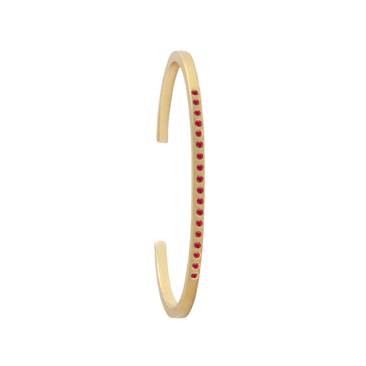 18K (20) Ruby Graphic Stack Cuff - XXS