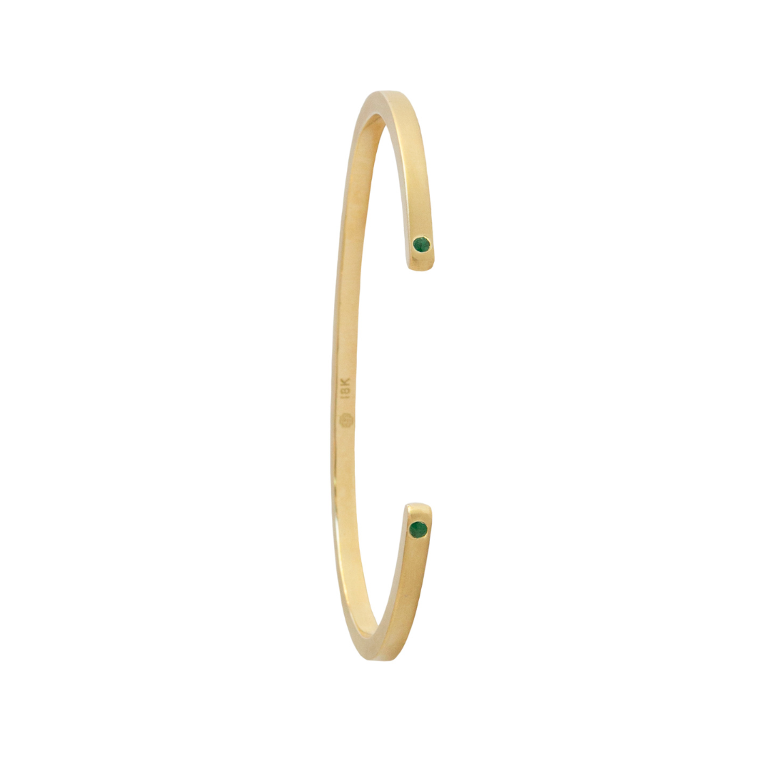 18K (15) Emerald Graphic Stack Cuff- XS