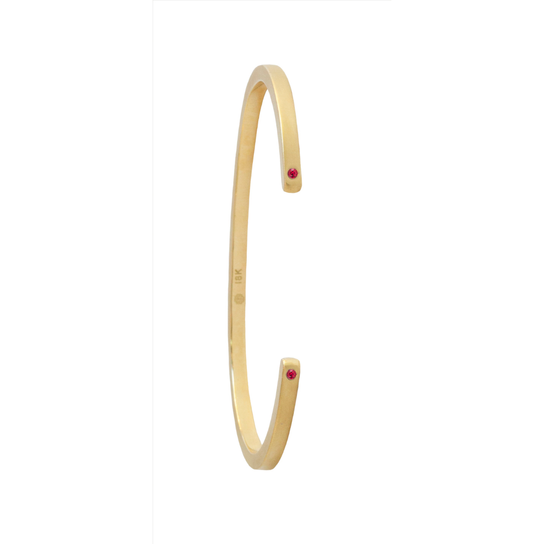 18K (20) Ruby Graphic Stack Cuff - XXS