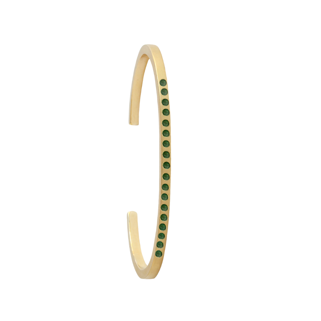 18K (15) Emerald Graphic Stack Cuff- XS