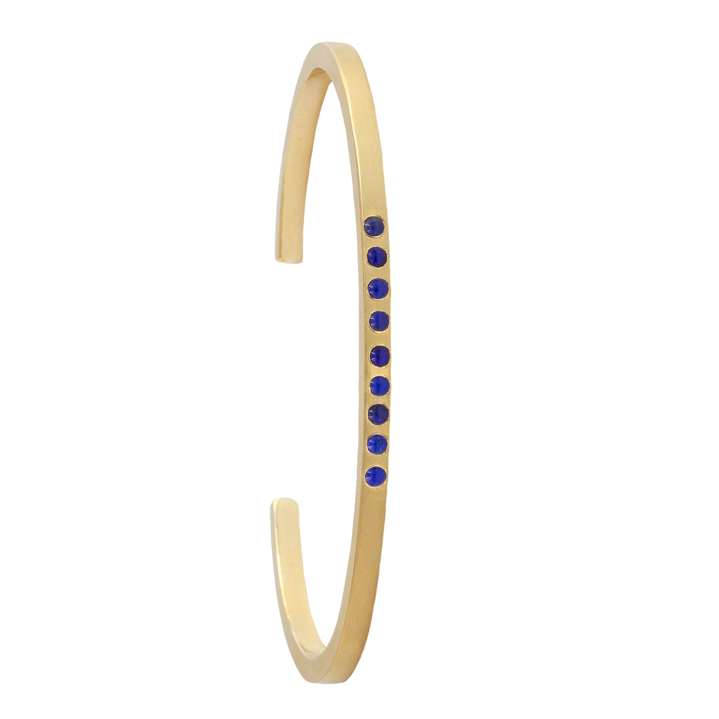 18K (7) Lapis Lazuli Graphic Stack Cuff- XS