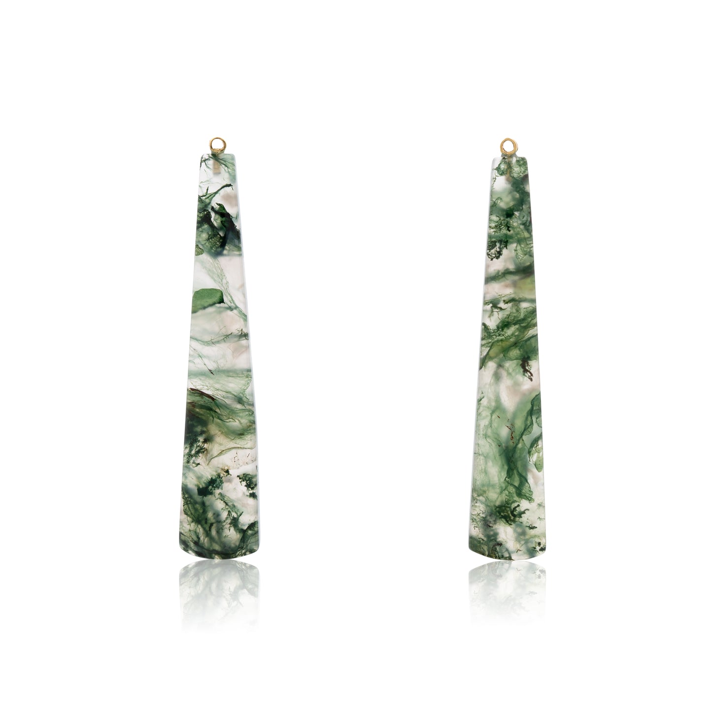 18K Indian Green Moss Agate Removable Add-On Drop