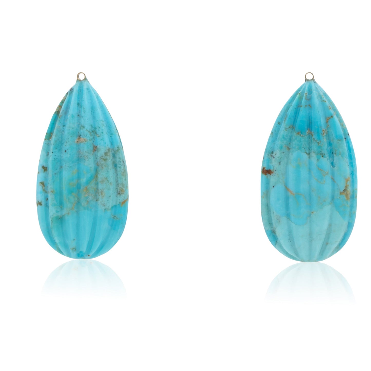 18K Carved Mexican Turquoise, Removable Add-On Drop