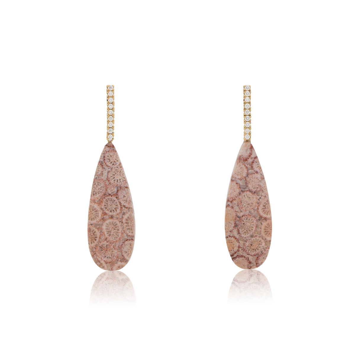 18K Indonesian Fossilized Coral, Removable Add-On Drop