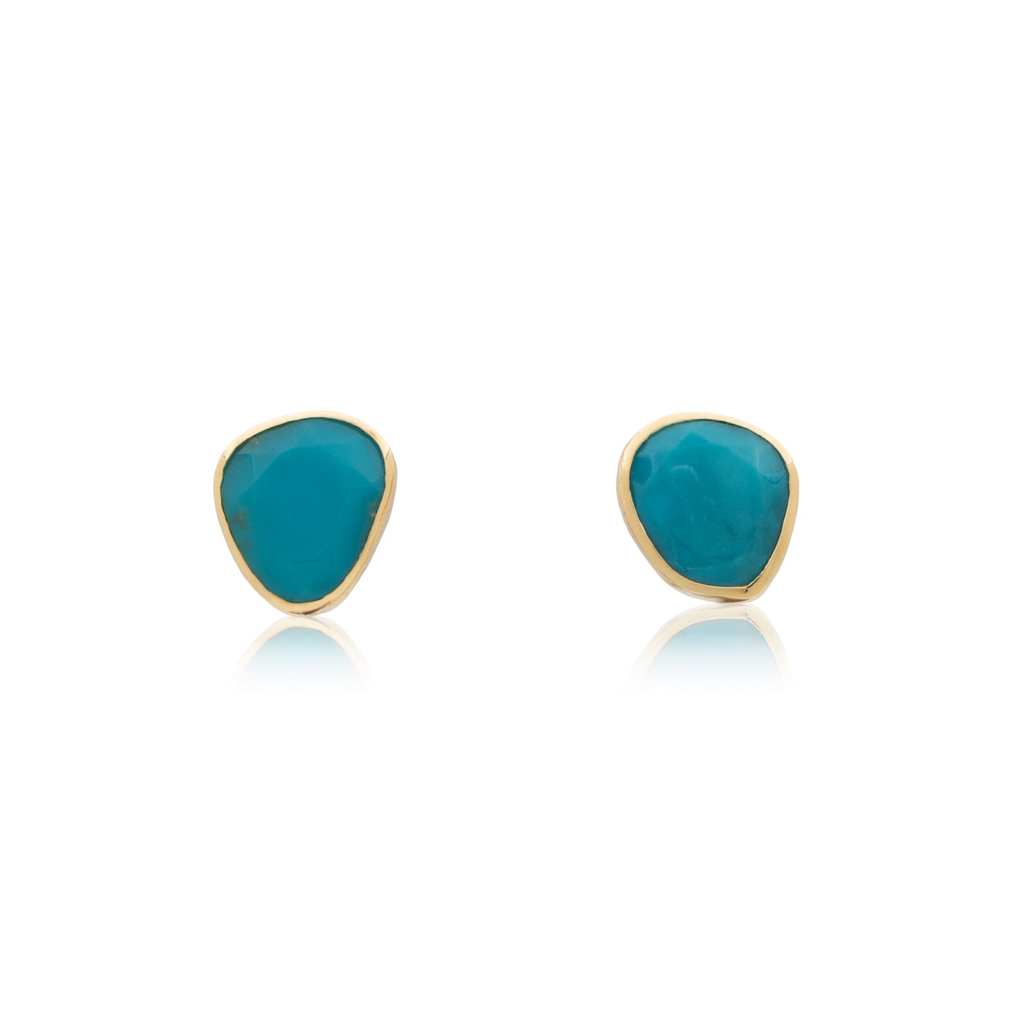 18K Polki-Cut Arizona Turquoise Solo Stud Earrings