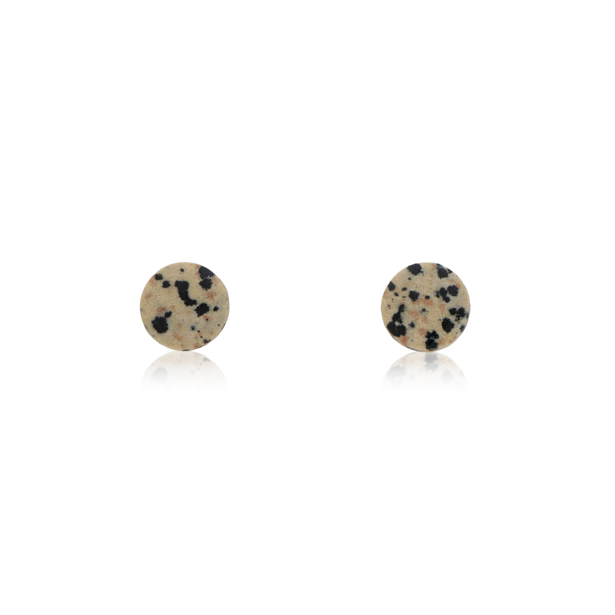 18K Round Dolomite Solo Stud Earrings