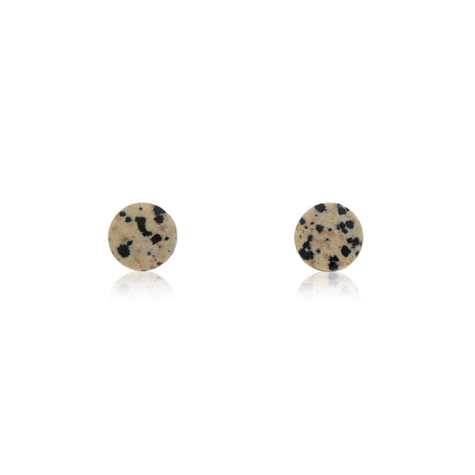 18K Round Dolomite Solo Stud Earrings