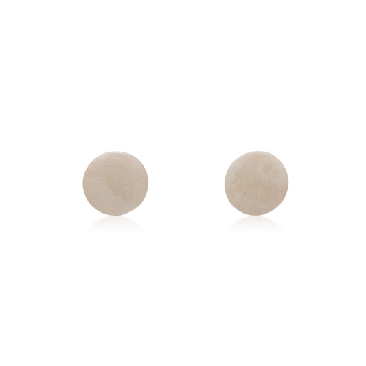 18K Prehistoric Woolly Mammoth Ivory Solo Stud Earrings