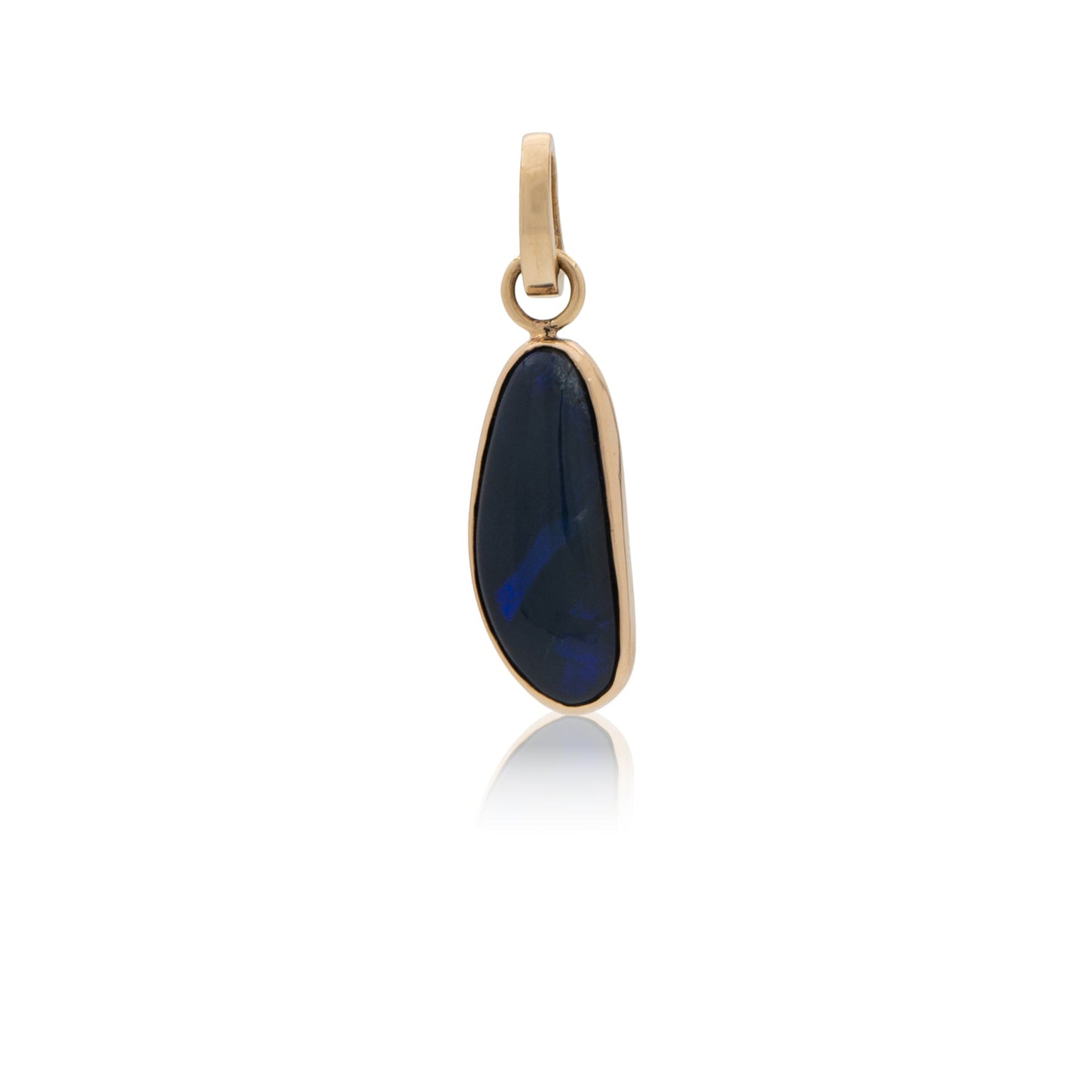 14K Australian Black Opal Pendant