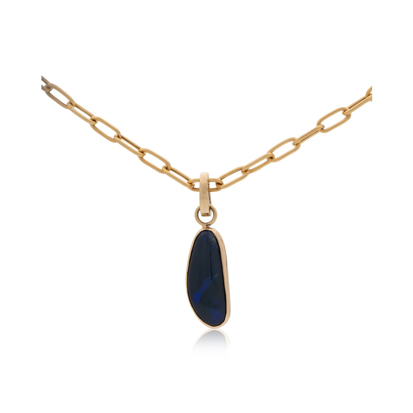 14K Australian Black Opal Pendant