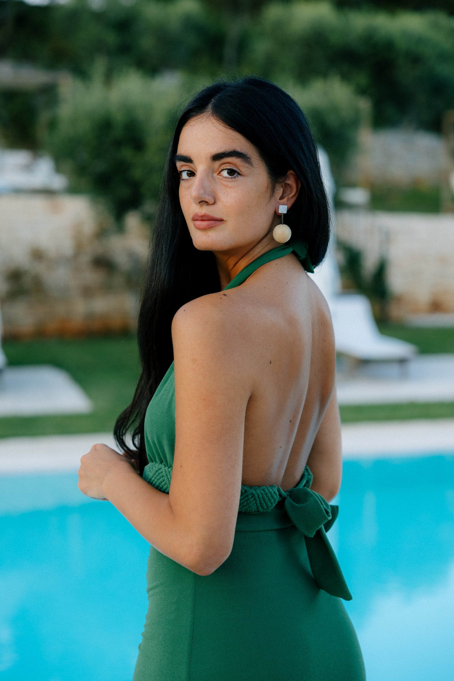 18K Marble, Black Diamond Drop and Wood Statement Earrings 18K Marble, Black Diamond Drop and Wood Statement Earrings