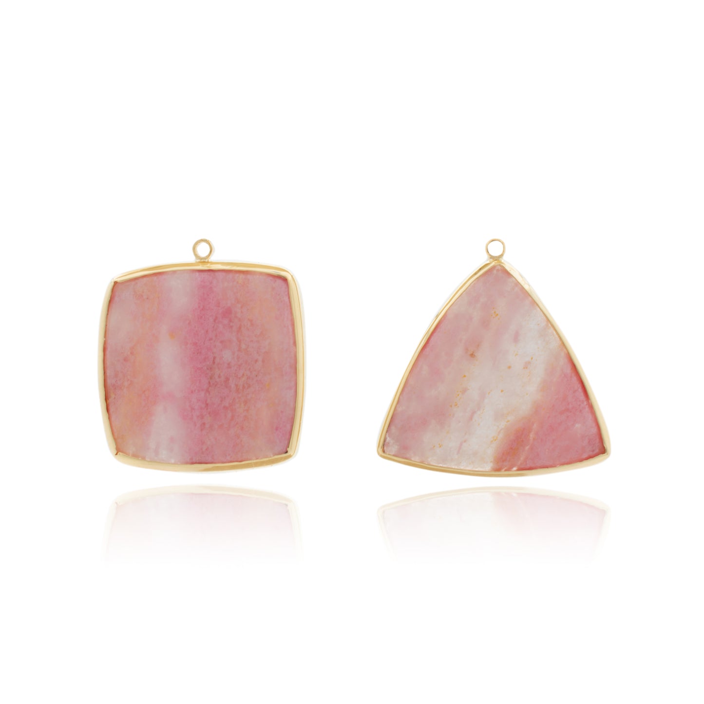 18K White Diamond Hook-and-Line Earrings with Rhodochrosite with Spessartite removable Add-On Flatlock Drop