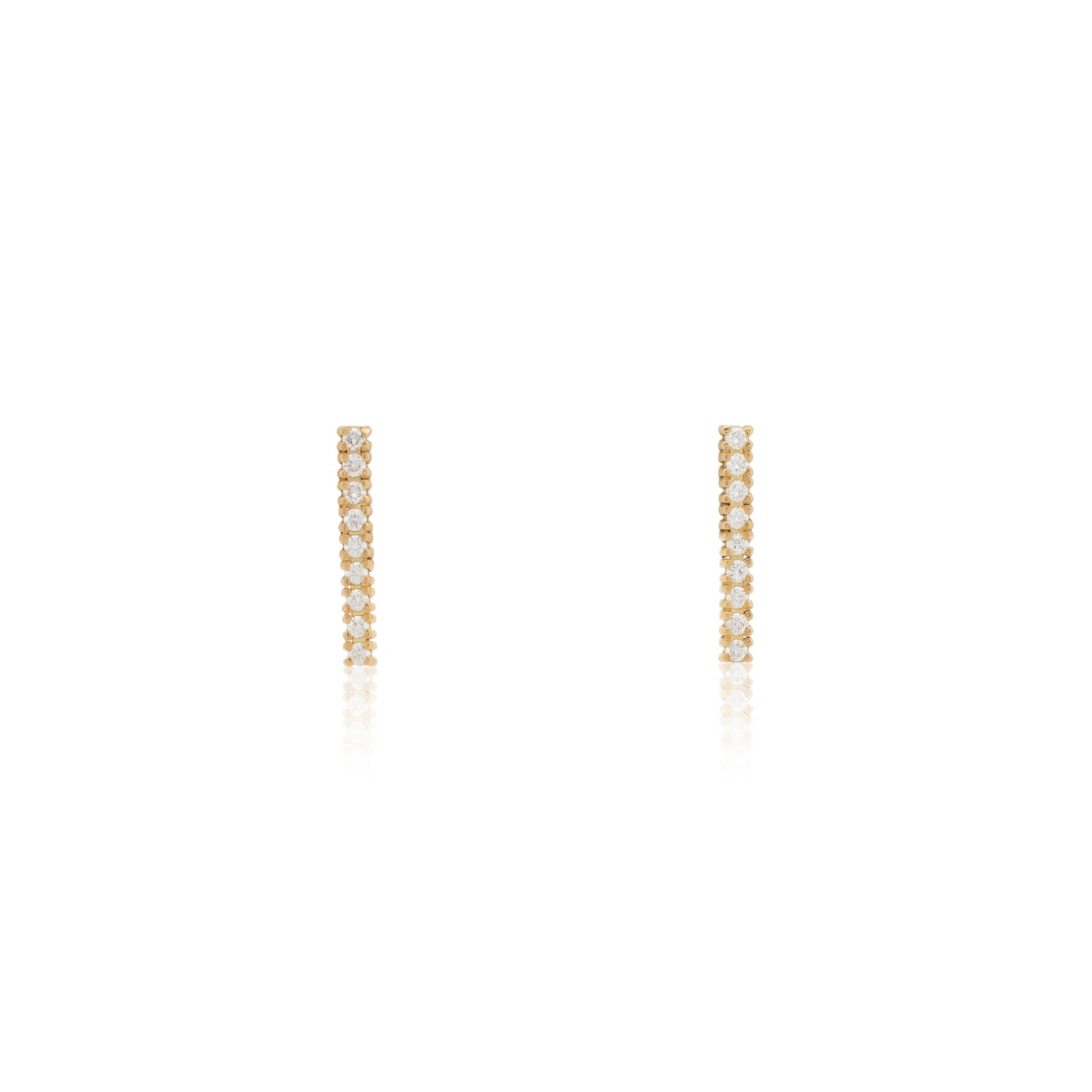 18K White Diamond Hook-and-Line Earrings