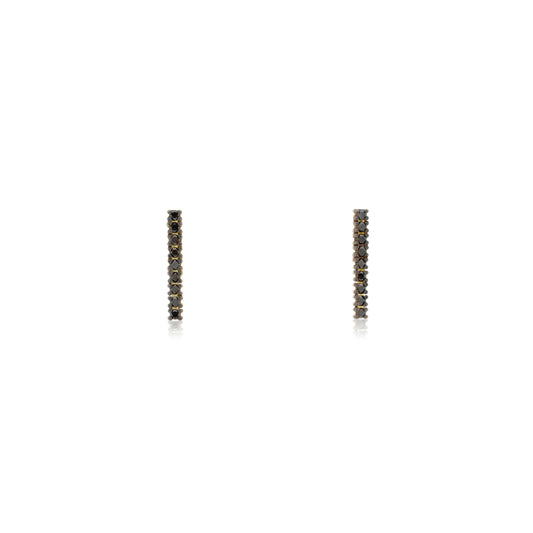 18K Black Diamond Hook-and-Line Earring