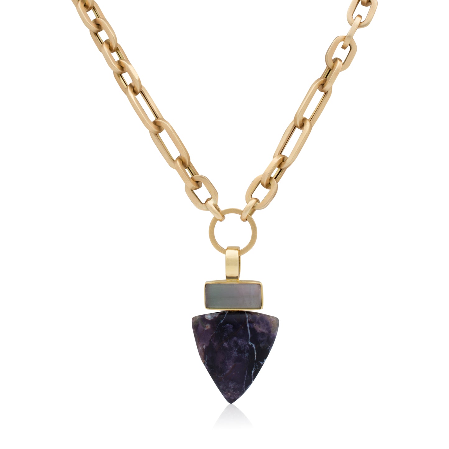 18K Heavy Tourmaline and Purple Bertrandite Confection Pendant