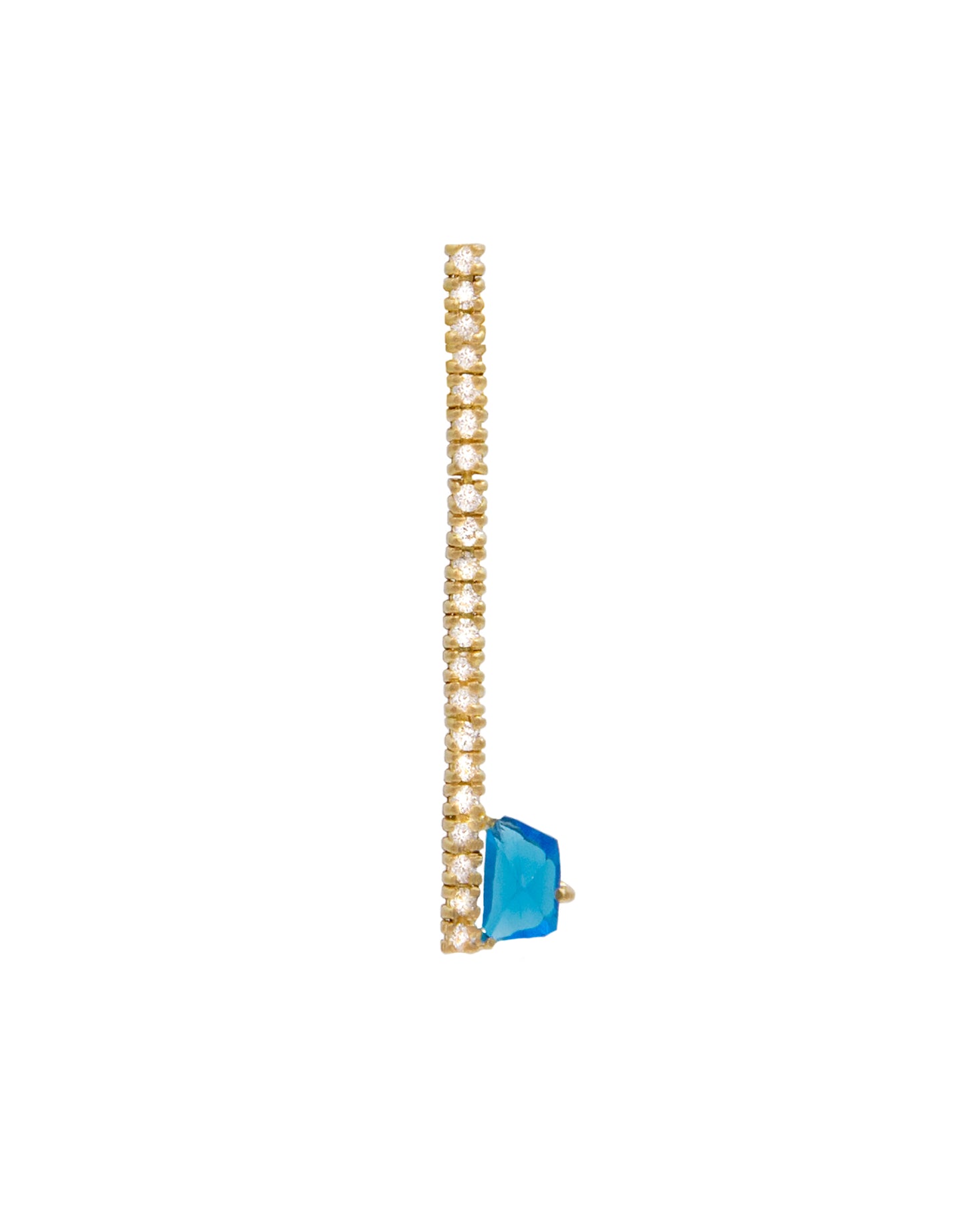 18K White Diamond and Neon Blue Appetite Ascending Geometry Earring