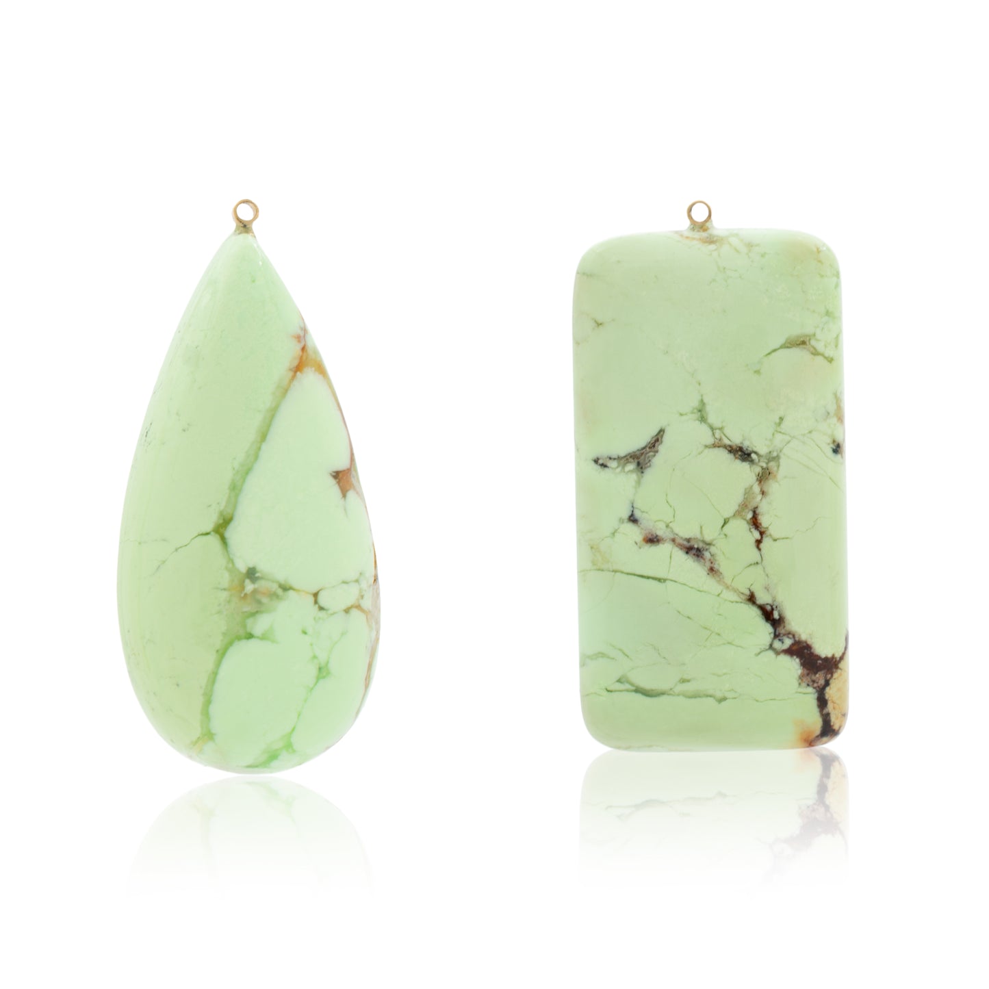 18K White Diamond Hook-and-Line Earrings with Australian Lemon Chrysoprase removable Add-On Flatlock Drop