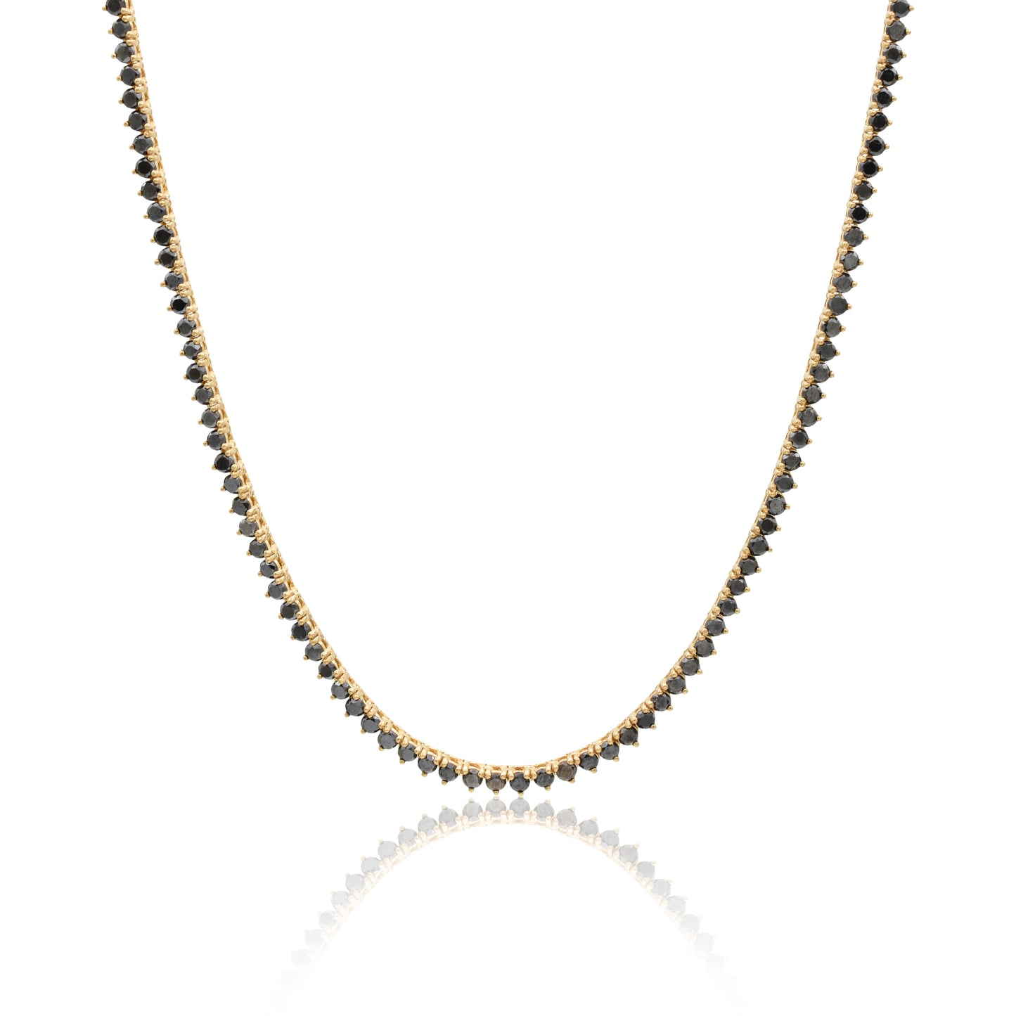 18K Black Diamond Tennis Necklace