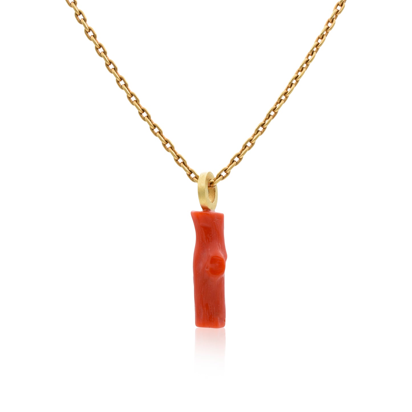 18K Natural Coral Pendant