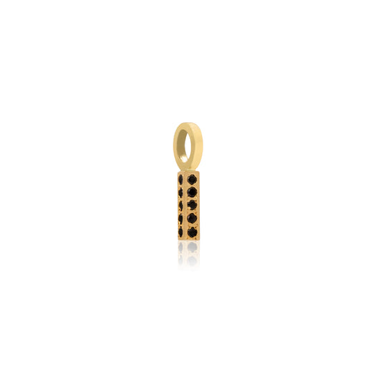 18K Black Diamond Column Charm