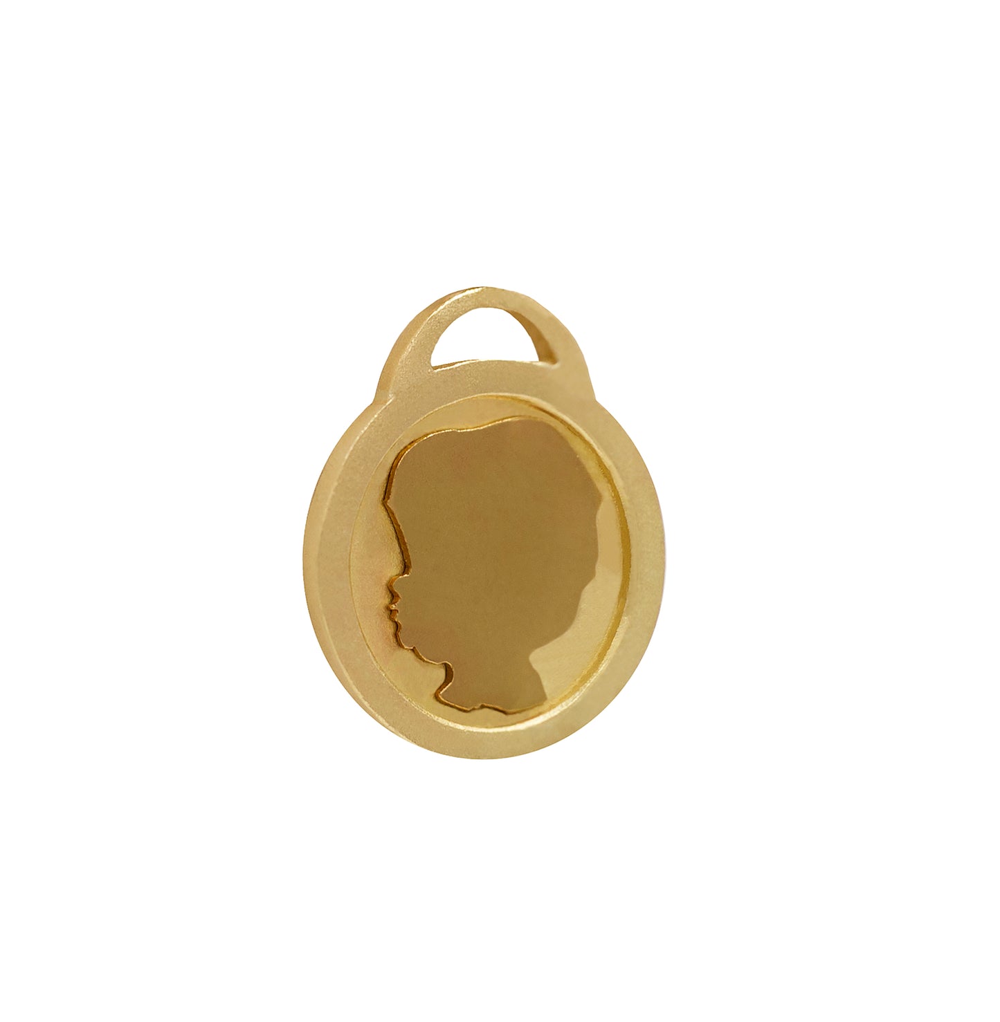 18K Round Bezel Silhouette Charm