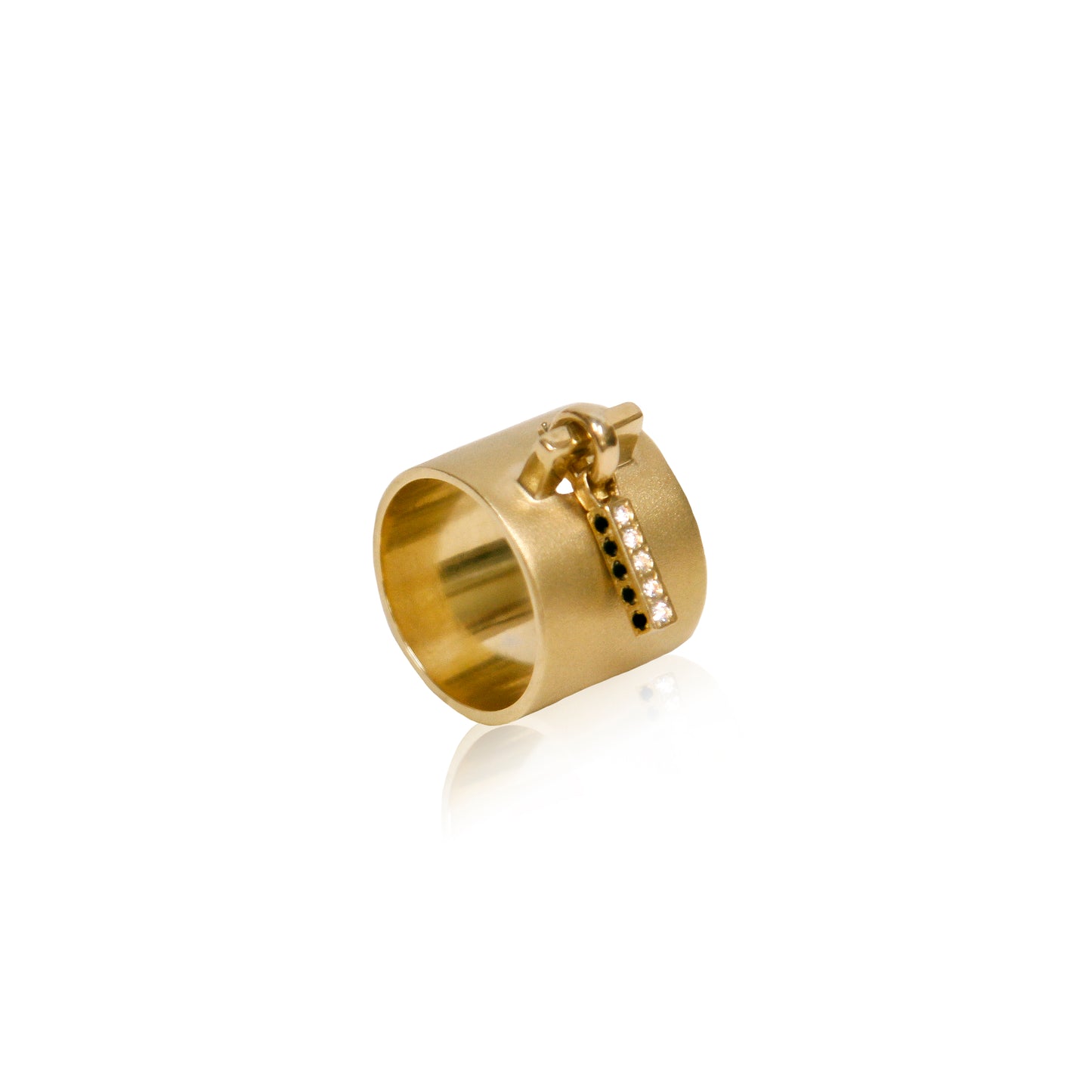 18K Column Sliding Charm Ring