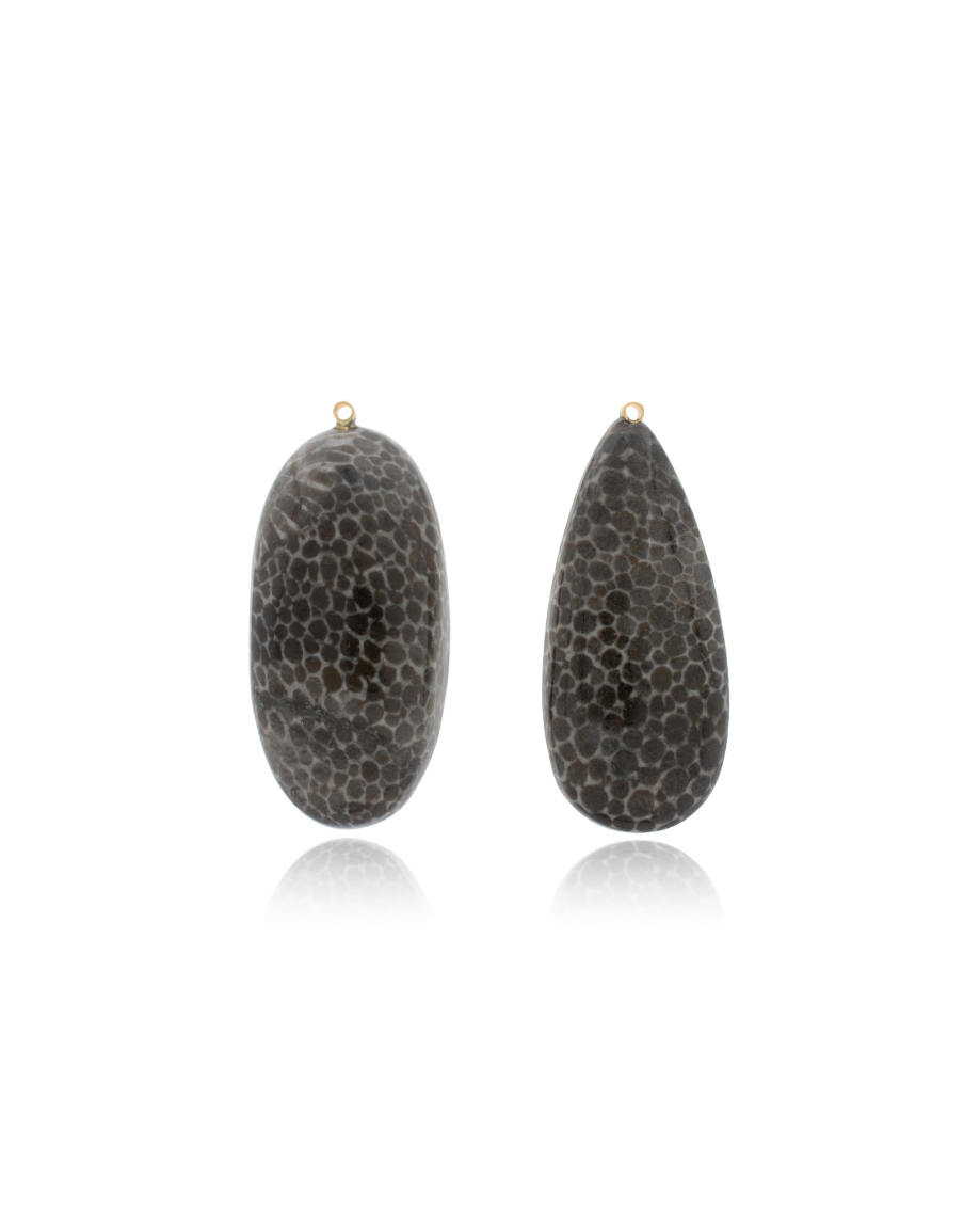 18K Fossilized Coral Add-On Flatlock Drop